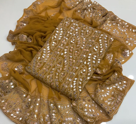 Pasting Press Gota Collection – 2 Piece Handmade Set – Mustard